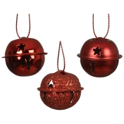 KAEMINGK Lot de 12 clochettes à suspendre (D3 cm) Christmas Stars Rouge Outlet