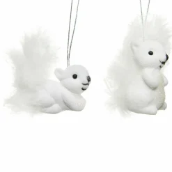 KAEMINGK Lot de 2 écureuils à suspendre (H6 cm) Pilou Blanc Outlet