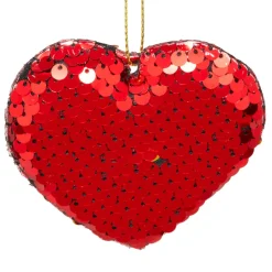 JJA Lot de 2 cœurs à suspendre (H7 cm) Sequins Rouge Online