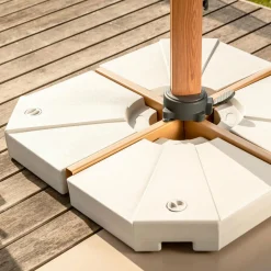 MOBELLIA Lot de 4 dalles pour Parasol déporté 20L hes Blanc Clearance