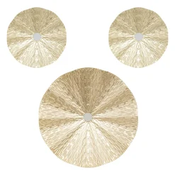 Atmosphera, cru017dateur d'intu017drieur Lot de 3 décos murales métal (D33,5 cm) Leslie Or Hot