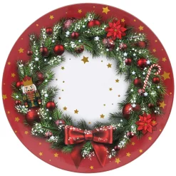 Feeric Lights & Christmas Lot de 12 dessous d'assiette Couronne Rouge Hot