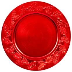 JJA Lot de 12 dessous d'assiette Houx de Noël Rouge Online