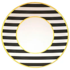 JJA Lot de 12 dessous d'assiette Rayées et Blanc Noir Best