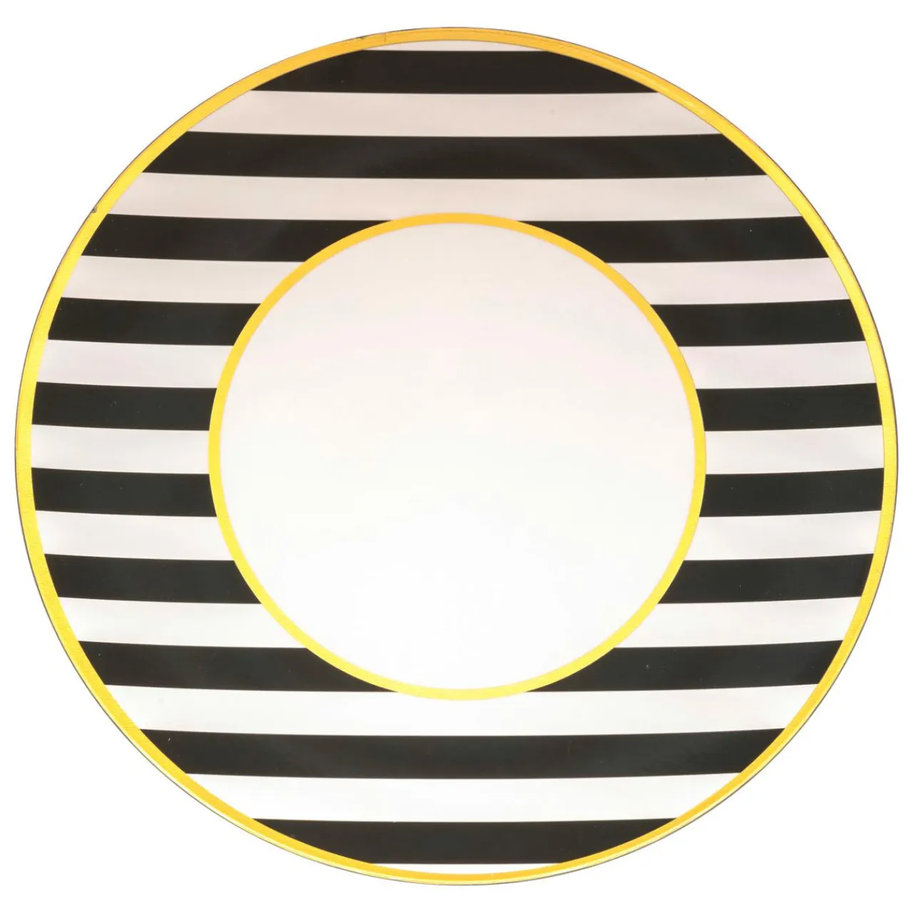 JJA Lot de 12 dessous d'assiette Rayées et Blanc Noir Best