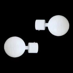 LUANCE Lot de 2 embouts tringle (D20 mm) Jim Globe Blanc Discount