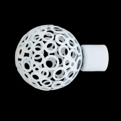 LUANCE Lot de 2 embouts tringle (D20 mm) Jim Boule perforée mat Blanc Outlet