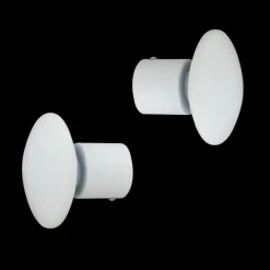 LUANCE Lot de 2 embouts tringle (D20 mm) Jim Champignon mat Blanc Sale