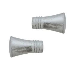 LUANCE Lot de 2 embouts tringle (D20 mm) Jim Lotus et Noir Argent Best