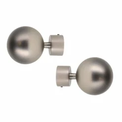 LUANCE Lot de 2 embouts tringle (D28 mm) Lino Gaia mat Argent Hot
