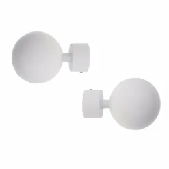 LUANCE Lot de 2 embouts tringle (D28 mm) Lino Gaia mat Blanc Hot