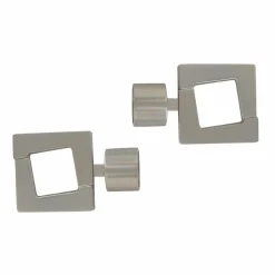 LUANCE Lot de 2 embouts tringle (D28 mm) Lino Upper East Side mat Argent New