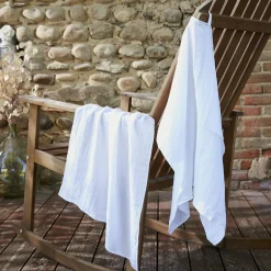 EMINZA Lot de 2 essuie-mains gaze de coton (70 cm) Gaïa chantilly Blanc Clearance