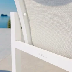 MOBELLIA Lot de 2 fauteuils de jardin en aluminium Elba Blanc Sale