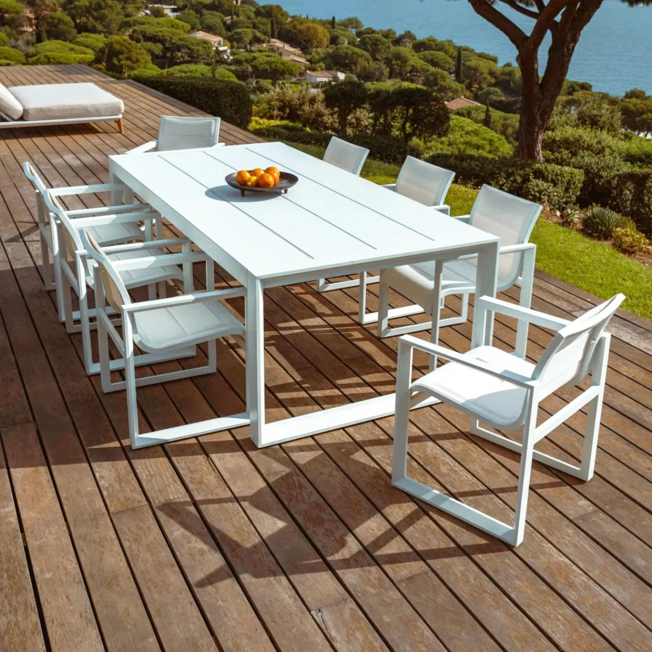 MOBELLIA Lot de 2 fauteuils de jardin en aluminium Elba Blanc Sale