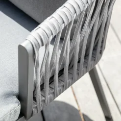 MOBELLIA Lot de 2 fauteuils de jardin en aluminium Amalfi Gris Anthracite New