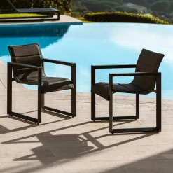 MOBELLIA Lot de 2 fauteuils de jardin en aluminium Elba Gris Anthracite Sale