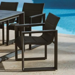 MOBELLIA Lot de 2 fauteuils de jardin en aluminium Elba Gris Anthracite Sale
