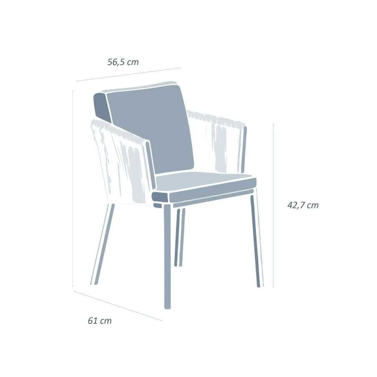 MOBELLIA Lot de 2 fauteuils de jardin en aluminium Amalfi et taupe Blanc New