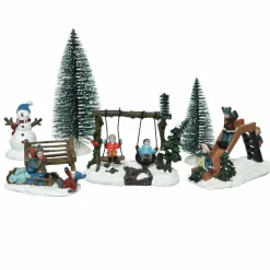 KAEMINGK Lot de figurines et accessoires Parc d'enfants pour village Discount