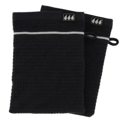 TENDANCE Lot de 2 gants de toilette coton nid d'abeille (15 x 21 cm) Japandi Noir Outlet