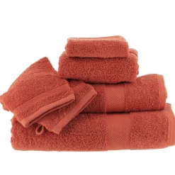 TENDANCE Lot de 2 gants de toilette coton (15 x 21 cm) Timeless Terracotta Discount