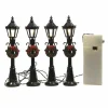 KAEMINGK Lot de 4 lampadaires illuminés (H12 cm) pour aménager un village New