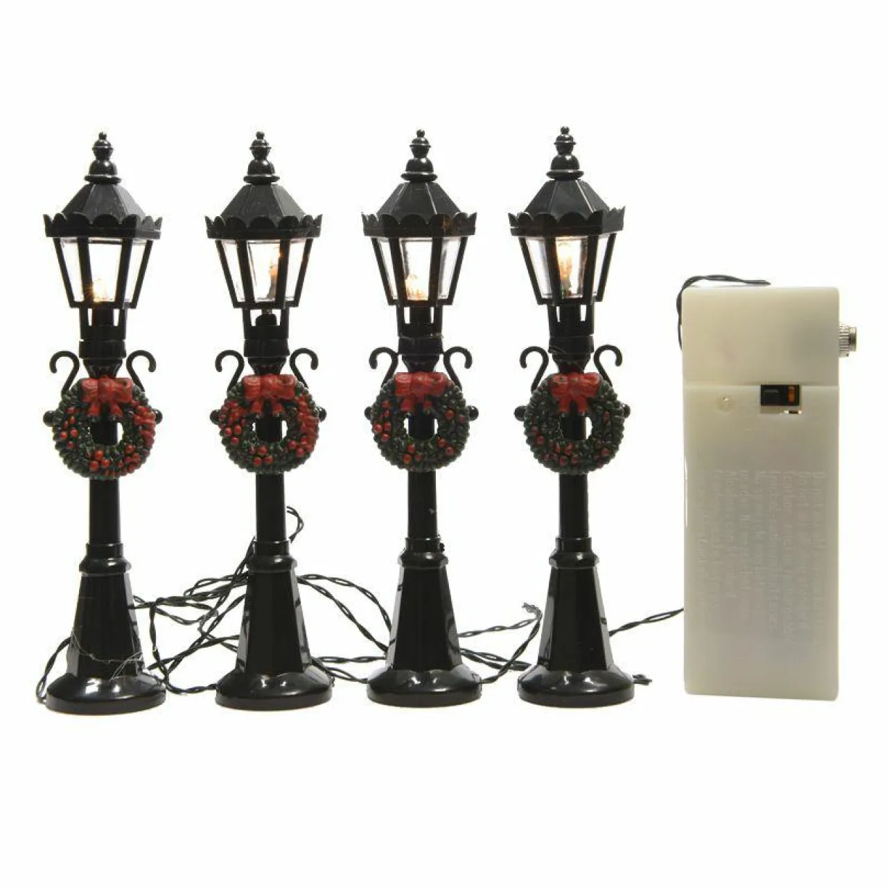 KAEMINGK Lot de 4 lampadaires illuminés (H12 cm) pour aménager un village New