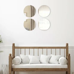 TENDANCE Lot de 4 miroirs adhésifs (D30 cm) Ronds Outlet