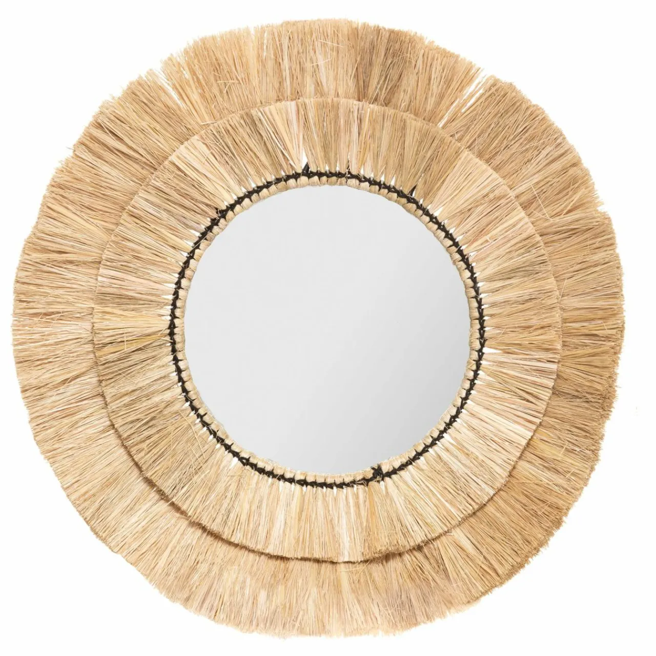 ATMOSPHERA Lot de 3 miroirs (D20-30-40 cm) Alba Naturel Hot