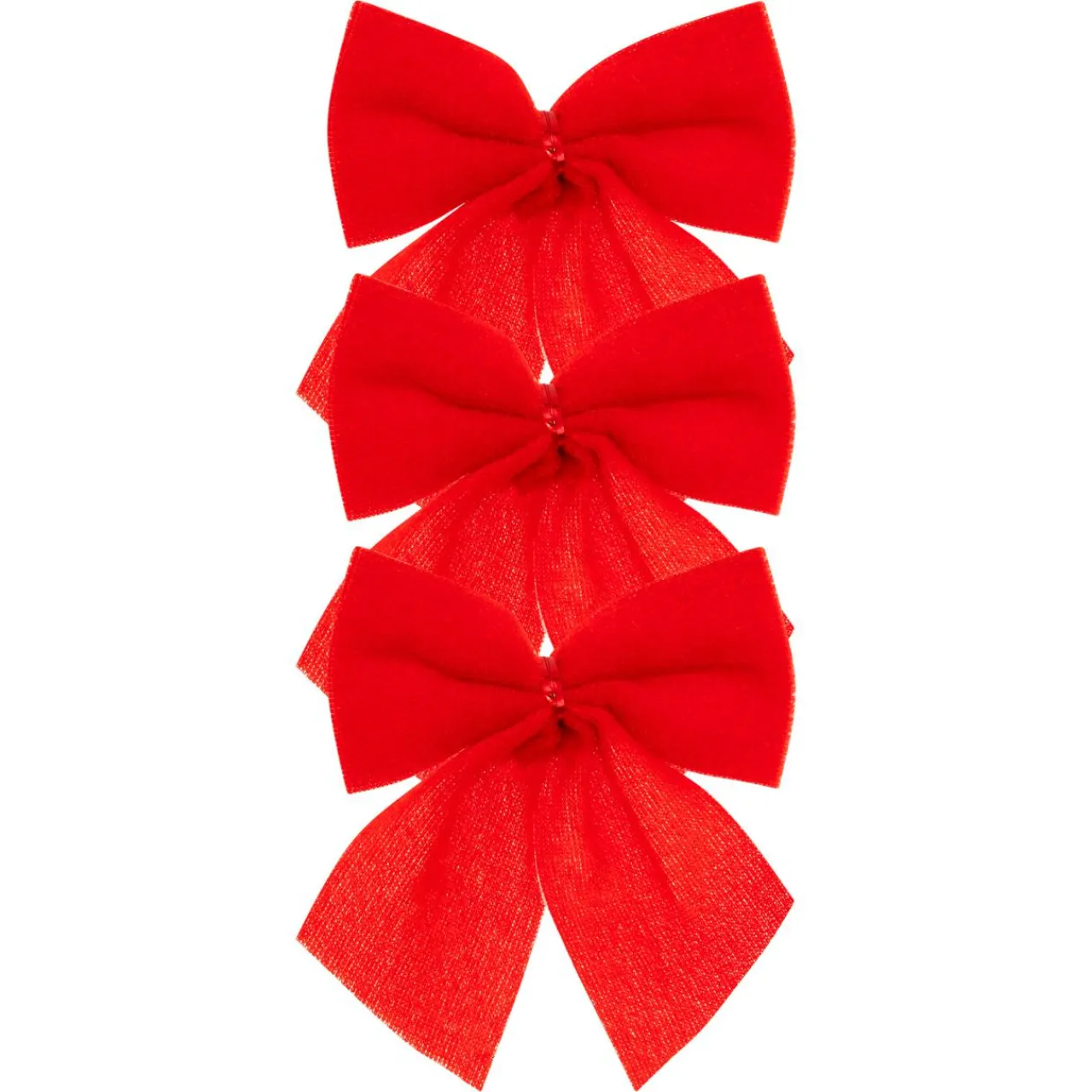 JJA Lot de 3 noeuds de Noël (H9 cm) Pimlico velours Rouge Online