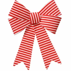 KAEMINGK Lot de 5 noeuds (H11 cm) Rayures Rouge Outlet