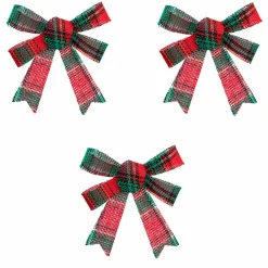 Feeric Lights & Christmas Lot de 3 noeuds (H12 cm) Scott Vert