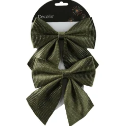 KAEMINGK Lot de 2 Nœuds de Noël (H15 cm) London chic Vert Best