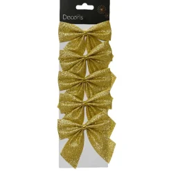 KAEMINGK Lot de 5 nœuds de Noël (H9 cm) Scintillant Or Sale