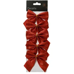KAEMINGK Lot de 5 nœuds de Noël (H9 cm) Scintillant Rouge Online