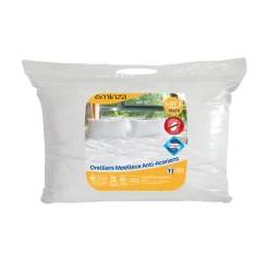EMINZA Lot de 2 oreillers rectangulaires (45 x 70 cm) Moelleux Anti-acariens Blanc Outlet