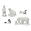 KAEMINGK Lot de 3 ours polaires et 3 pingouins pour village de Noël Online