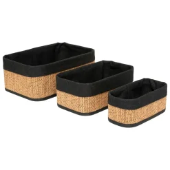 5 Five Simply Smart Lot de 3 paniers de rangement bambou (H12 cm) Stremy Beige Online