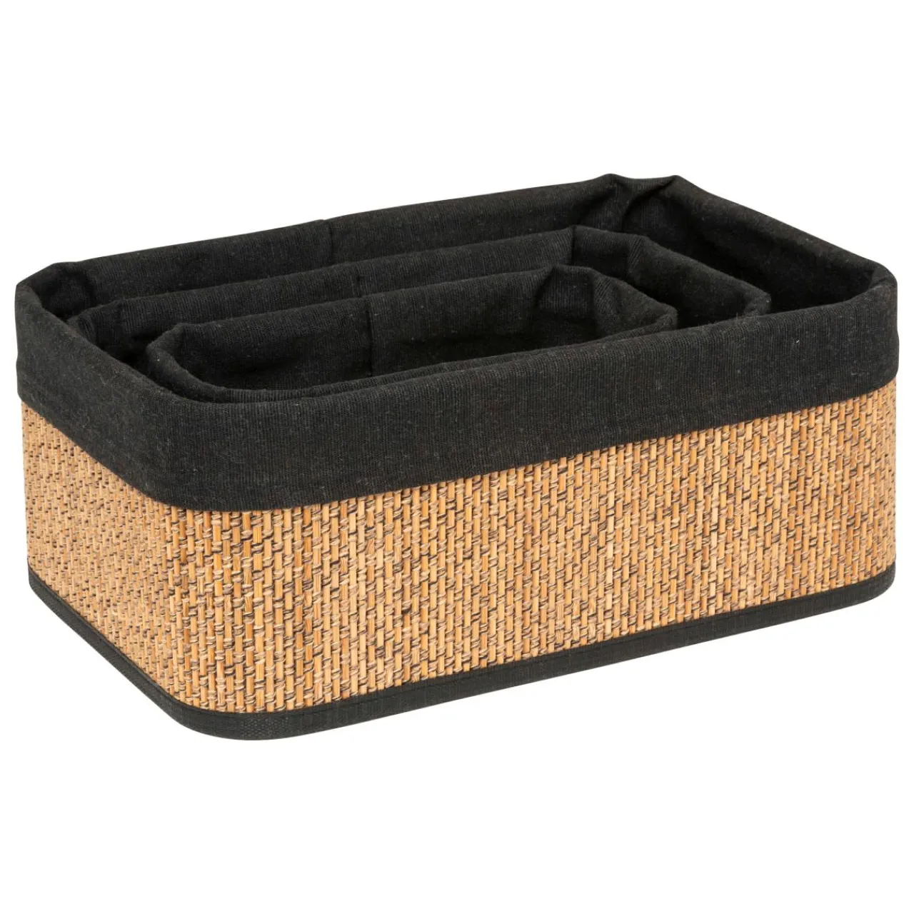 5 Five Simply Smart Lot de 3 paniers de rangement bambou (H12 cm) Stremy Beige Online