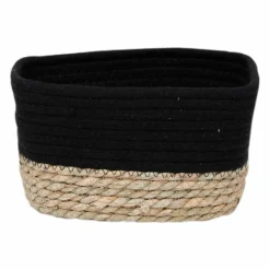TENDANCE Lot de 3 paniers de rangement (H13 cm) Timeless Noir Discount