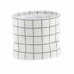 TENDANCE Lot de 3 paniers de rangement (H17 cm) Carreaux Blanc Outlet