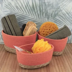 TENDANCE Lot de 3 paniers de rangement (H13 cm) Timeless Terracotta