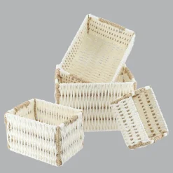 TENDANCE Lot de 4 paniers de rangement Paper Blanc Sale