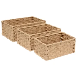 5 Five Simply Smart Lot de 3 paniers de rangement tressés hauts (30 x 21 cm) Garlic Beige Online