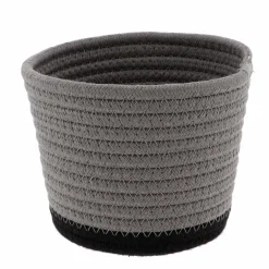 TENDANCE Lot de 3 paniers (H16 cm) Black Line /Noir Gris New