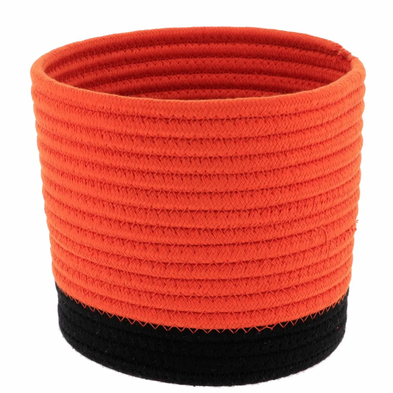 TENDANCE Lot de 3 paniers (H16 cm) Black Line Terre de sienne/Noir Rouge brun Discount