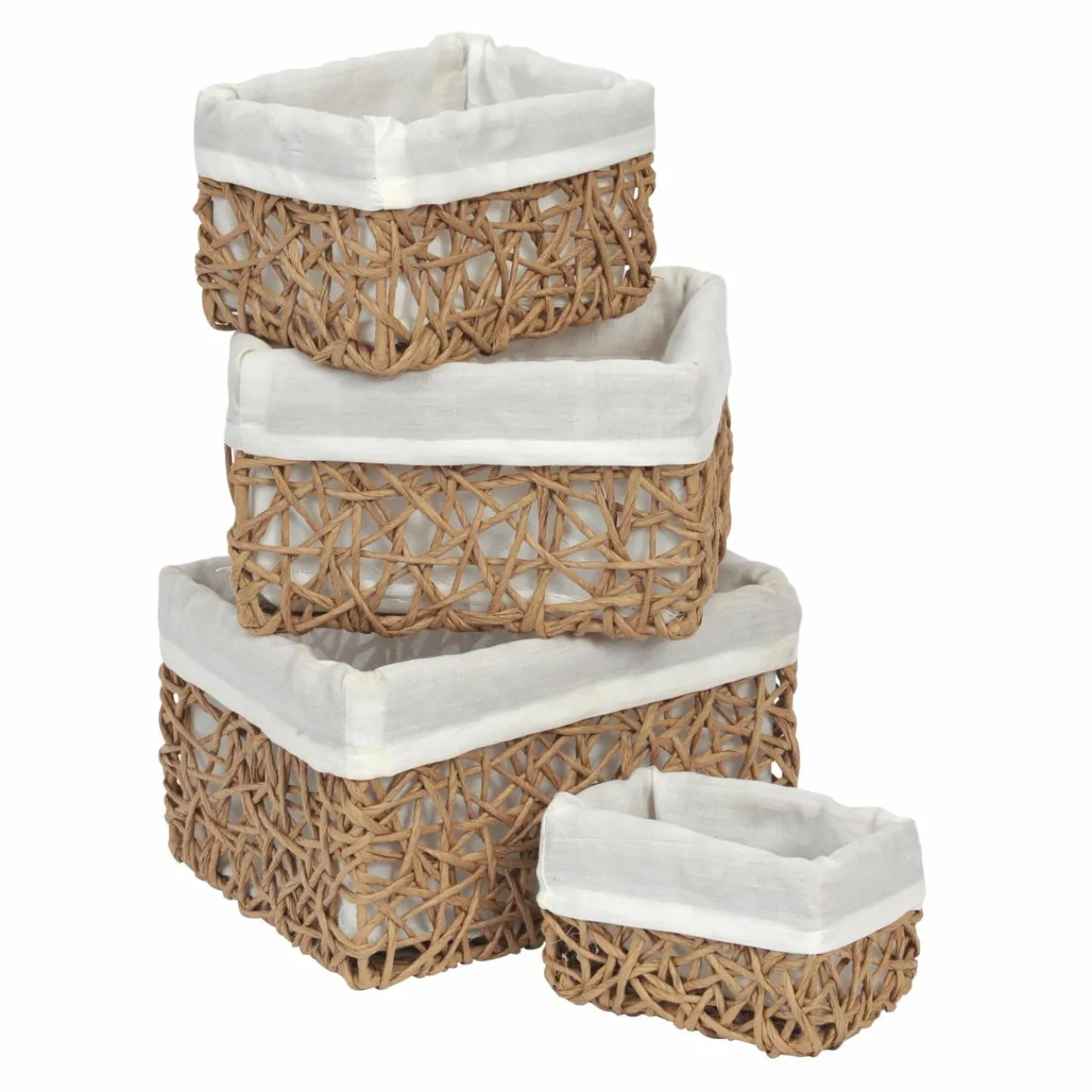 TENDANCE Lot de 4 paniers (H14 cm) Coly Naturel Outlet