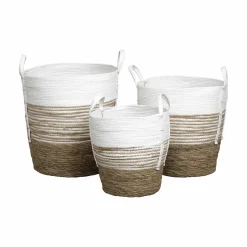 TENDANCE Lot de 3 paniers à linge (H47 cm) Seo Blanc Discount