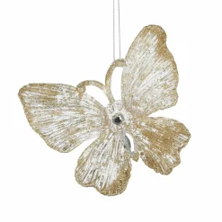 KOOPMAN Lot de 2 papillons (H10,5 cm) Souy pailletés Or Best